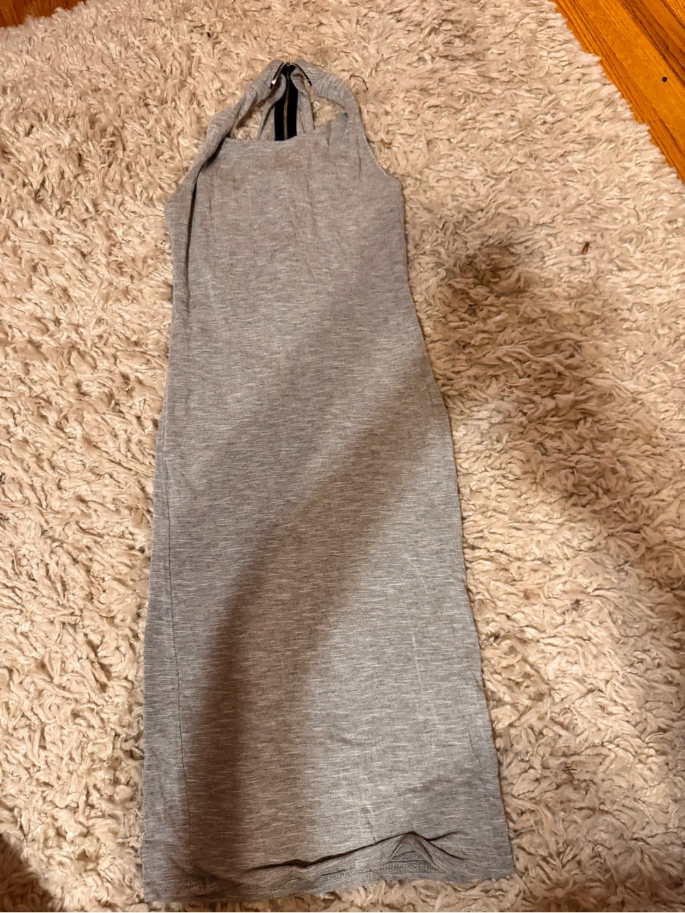 Black Bead Gray Halter Bodycon Dress